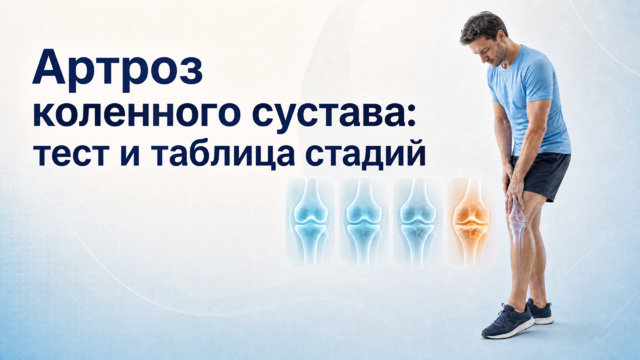 Артроз коленного сустава: тест и таблица стадий